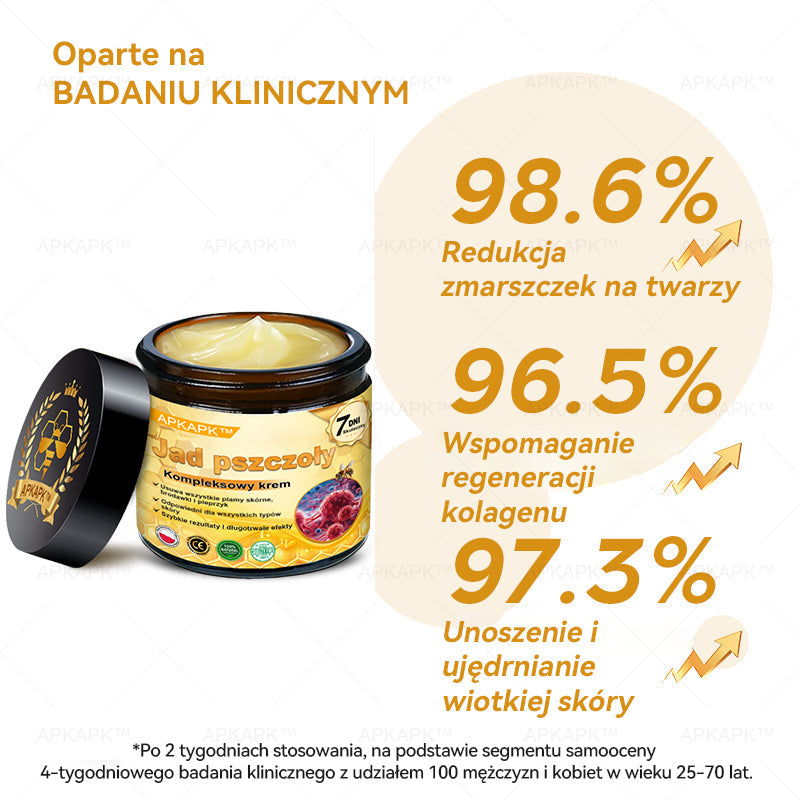 ΑPΚΑPK™ Jad Pszczoły Kompleksowy Krem🥇pomaga w leczeniu problemów skórnych, takich jak: zmarszczki, blizny, plamy pigmentacyjne, rozstępy, trądzik, łuszczyca, egzema, zmiany skórne, podrażnienia, stany zapalne i inne problemy skórne🔥