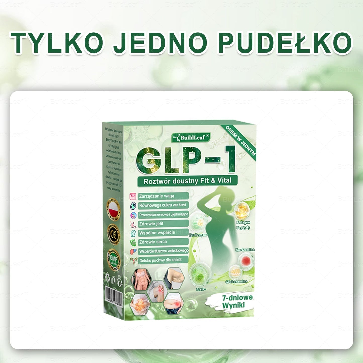Oficjalny sklep Polska | ☘️BuildLeaf® GLP-1 8-w-1 Fit & Vital Rozwiązanie (Jednorazowe dziennie, widoczne zmiany w ciągu 7 dni) ✅ Otyłość, zdrowie sercowo-naczyniowe, cukrzyca, bezdech senny, zdrowie jelit, problemy ze stawami i inne.
